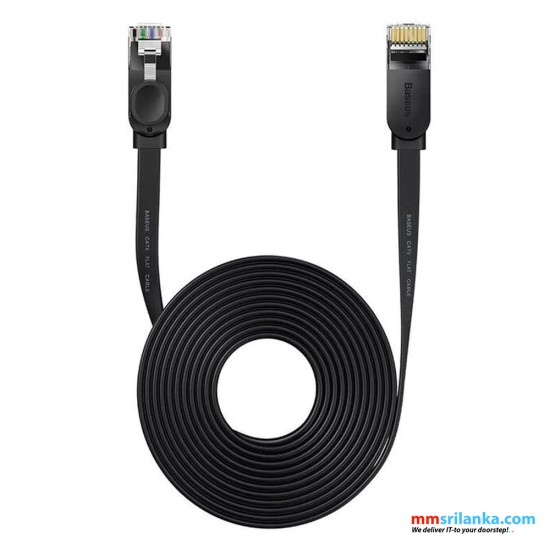 Baseus CAT 6 – 10m High Speed Six types of RJ45 Gigabit Network Cable (flat cable) Black